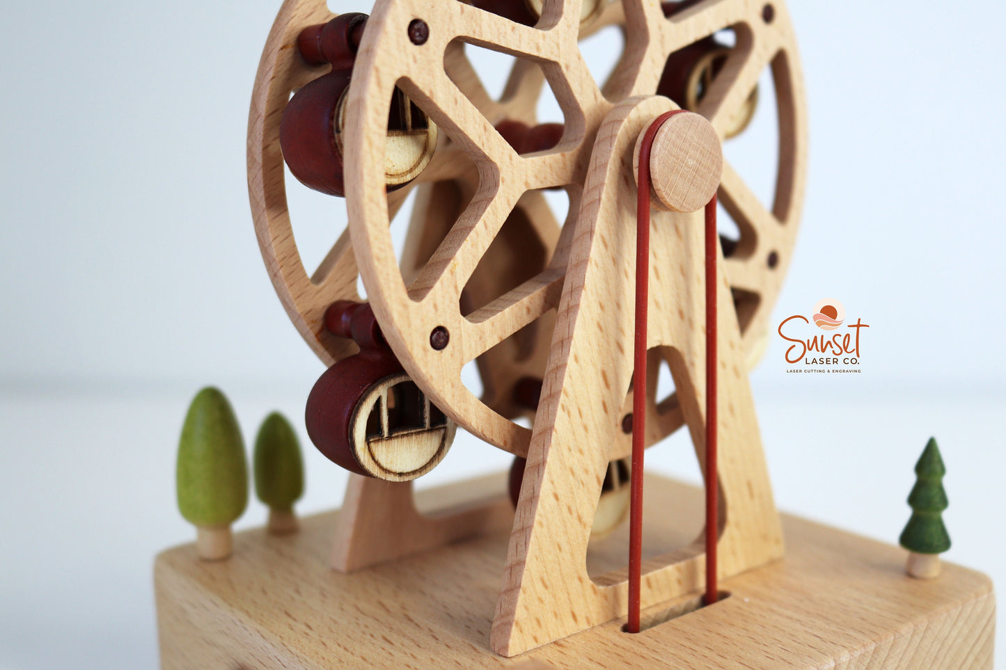 Personalised Wooden Musical Carousel - Ferris Wheel