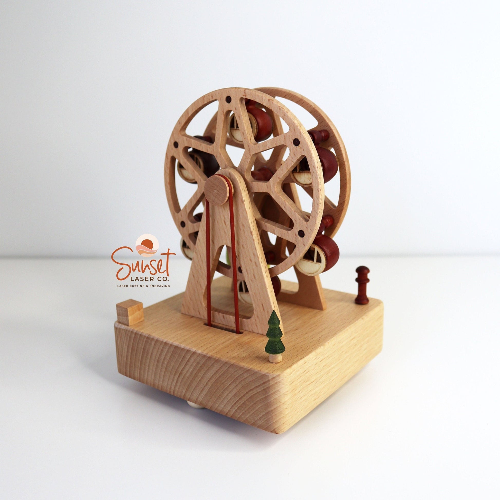 Personalised Wooden Musical Carousel - Ferris Wheel