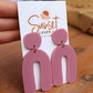 Acrylic Arch Earrings - Dusty Rose