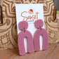 Acrylic Arch Earrings - Dusty Rose