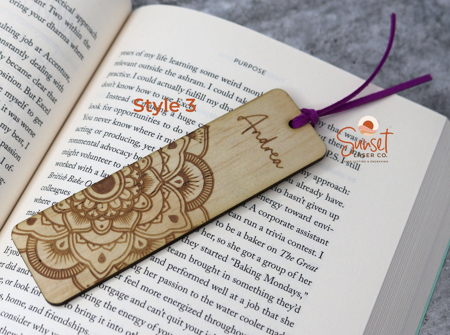 Personalised Mandala Bookmark Style 3 Fuchsia