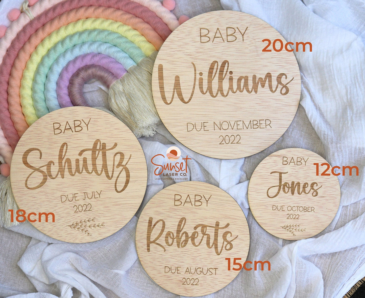 Pregnancy Announcement Plaque With Foliage Design