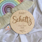 Pregnancy Announcement Plaque With Foliage Design