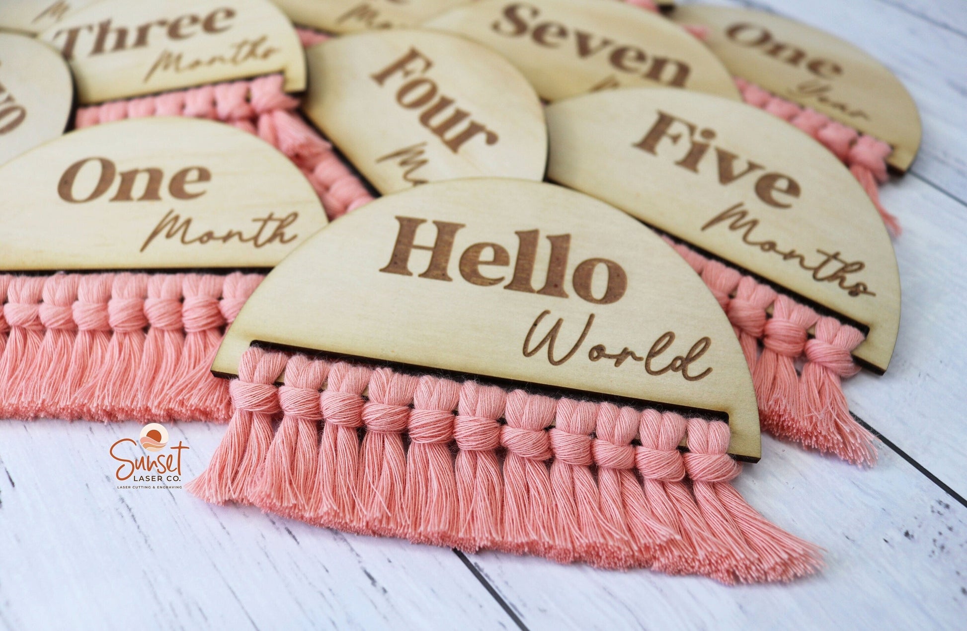 Macrame Baby Milestone Discs - Full Set