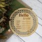 Rattan Baby Announcement Plaque - Round