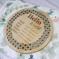 Rattan Baby Announcement Plaque - Round