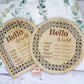 Rattan Baby Announcement Plaque - Round