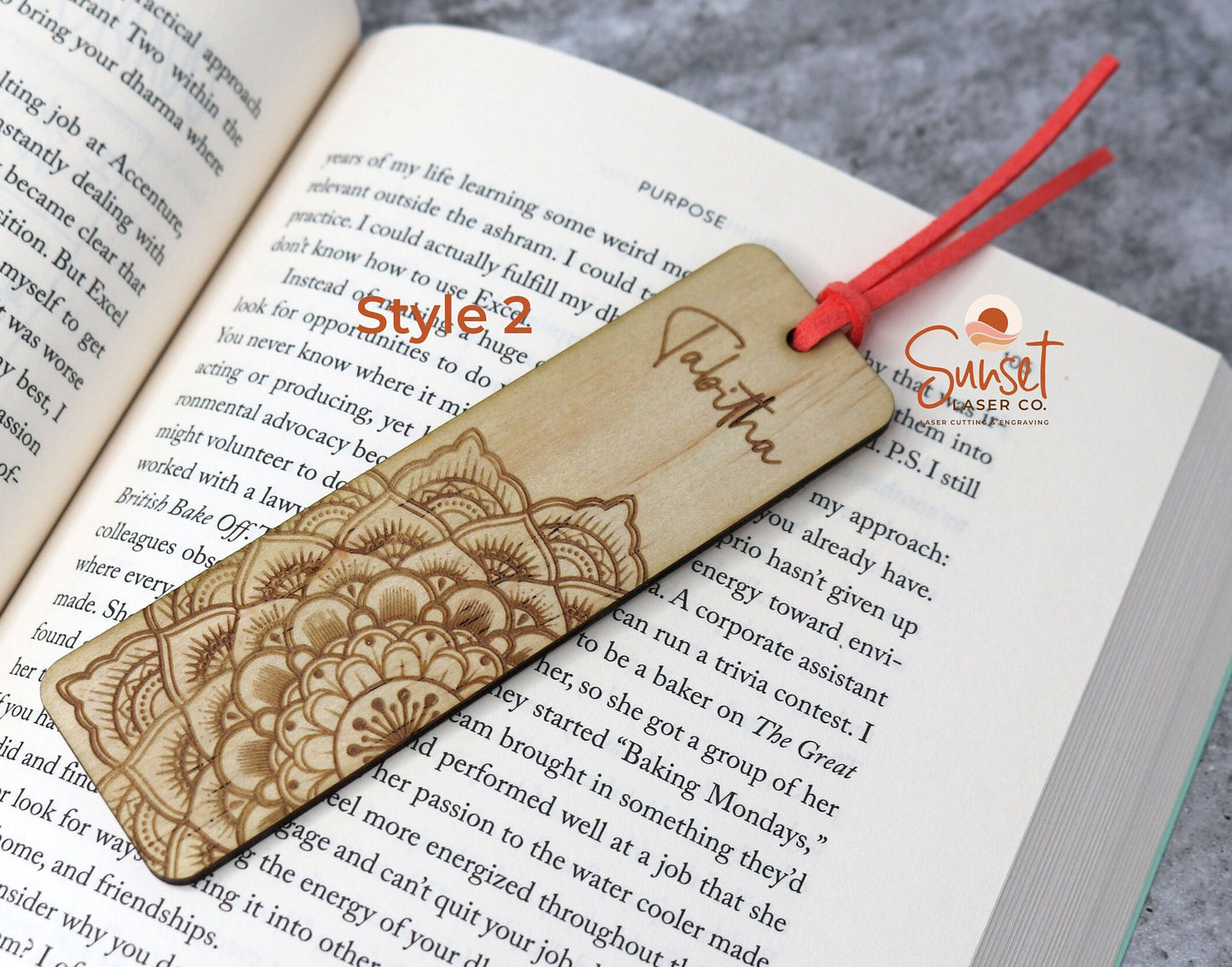 Personalised Mandala Bookmark Style 2 Coral