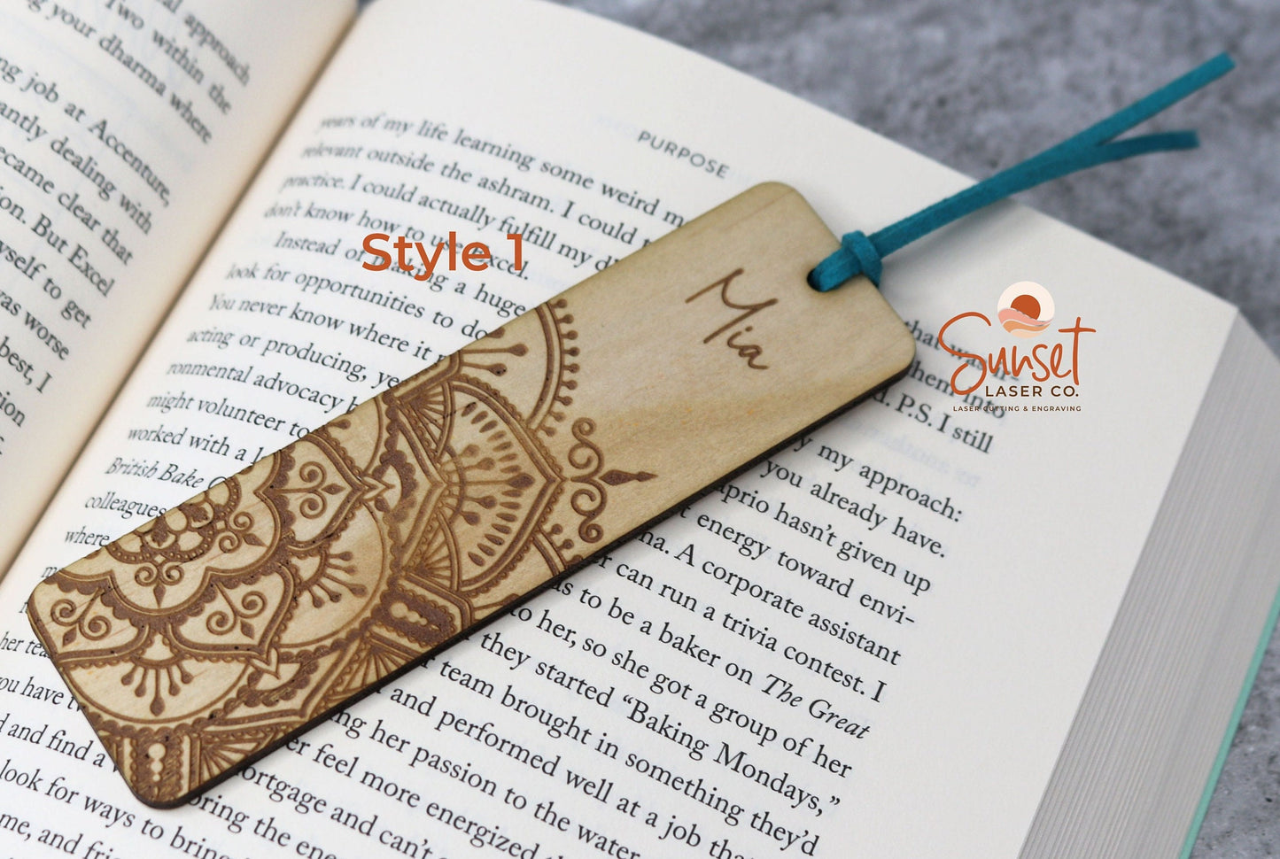 Personalised Mandala Bookmark Style 1 Jade