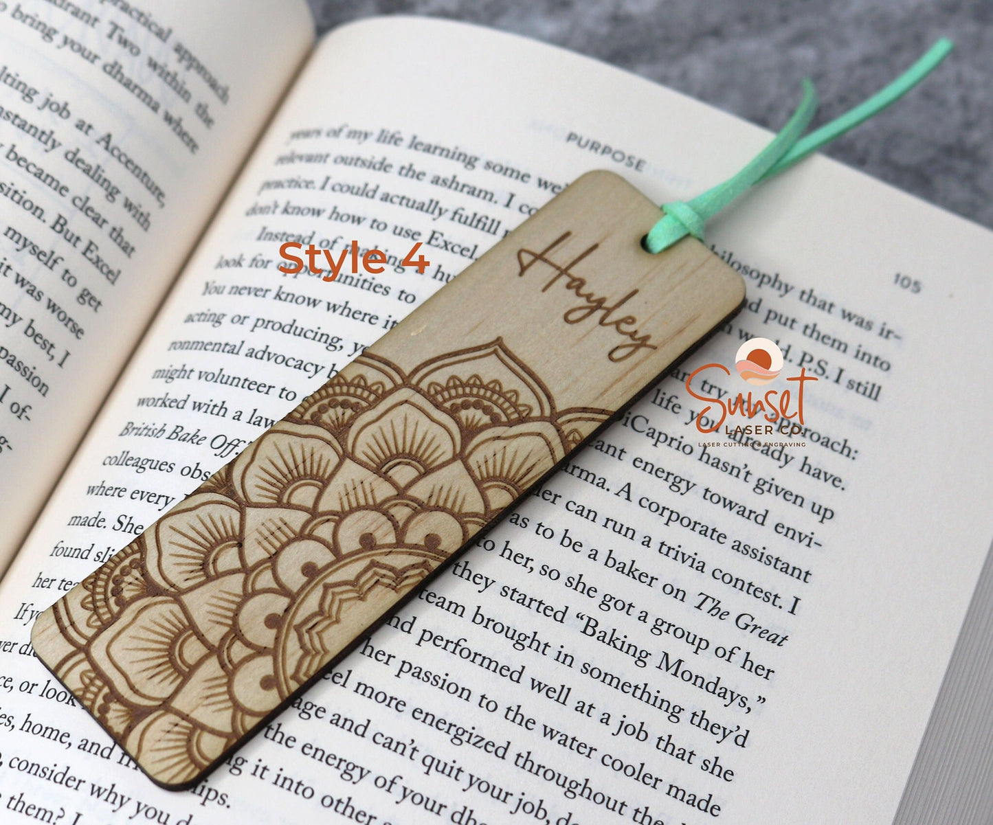 Personalised Mandala Bookmark Style 4 Mint