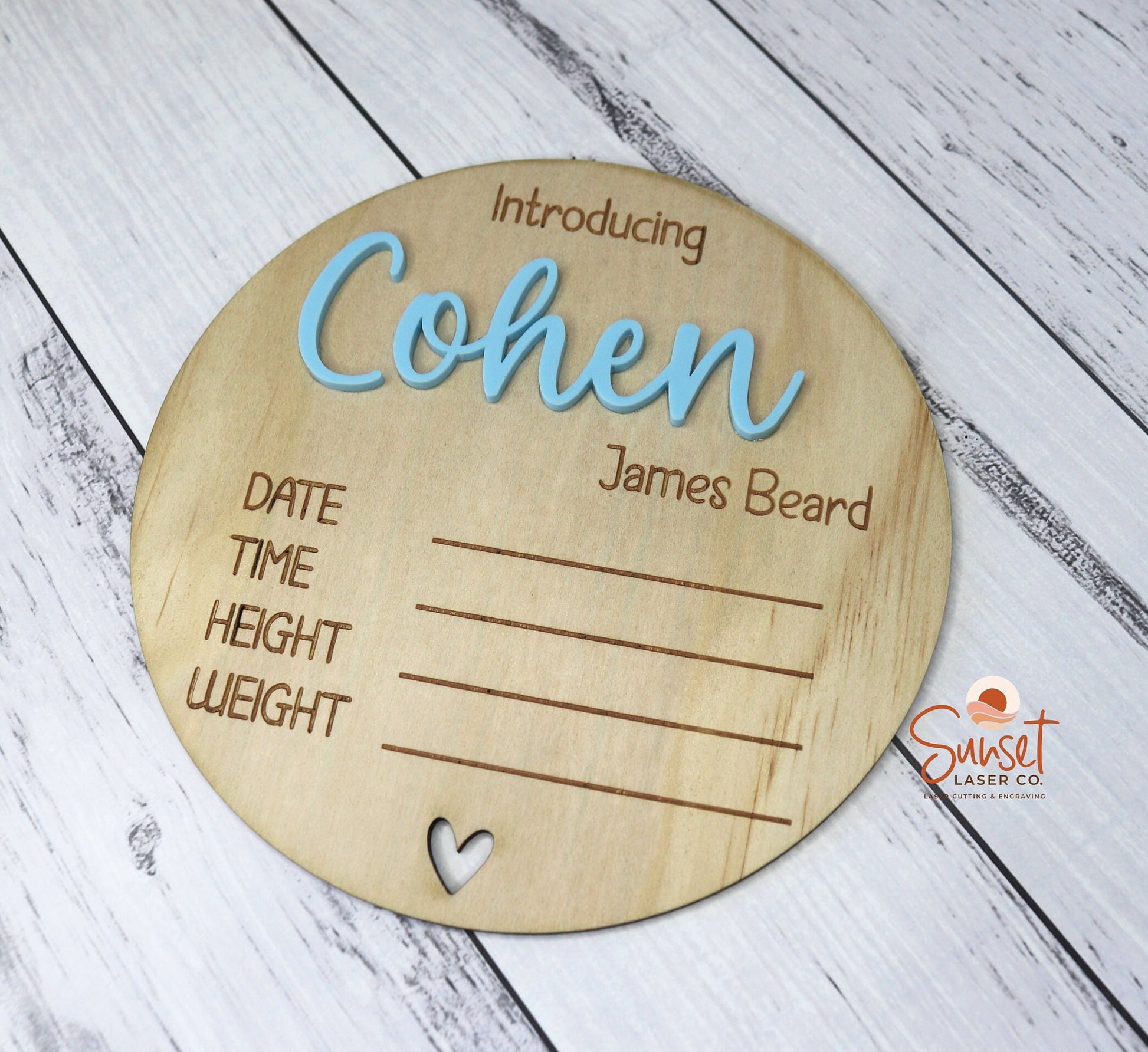 Baby Name Announcement Plaque