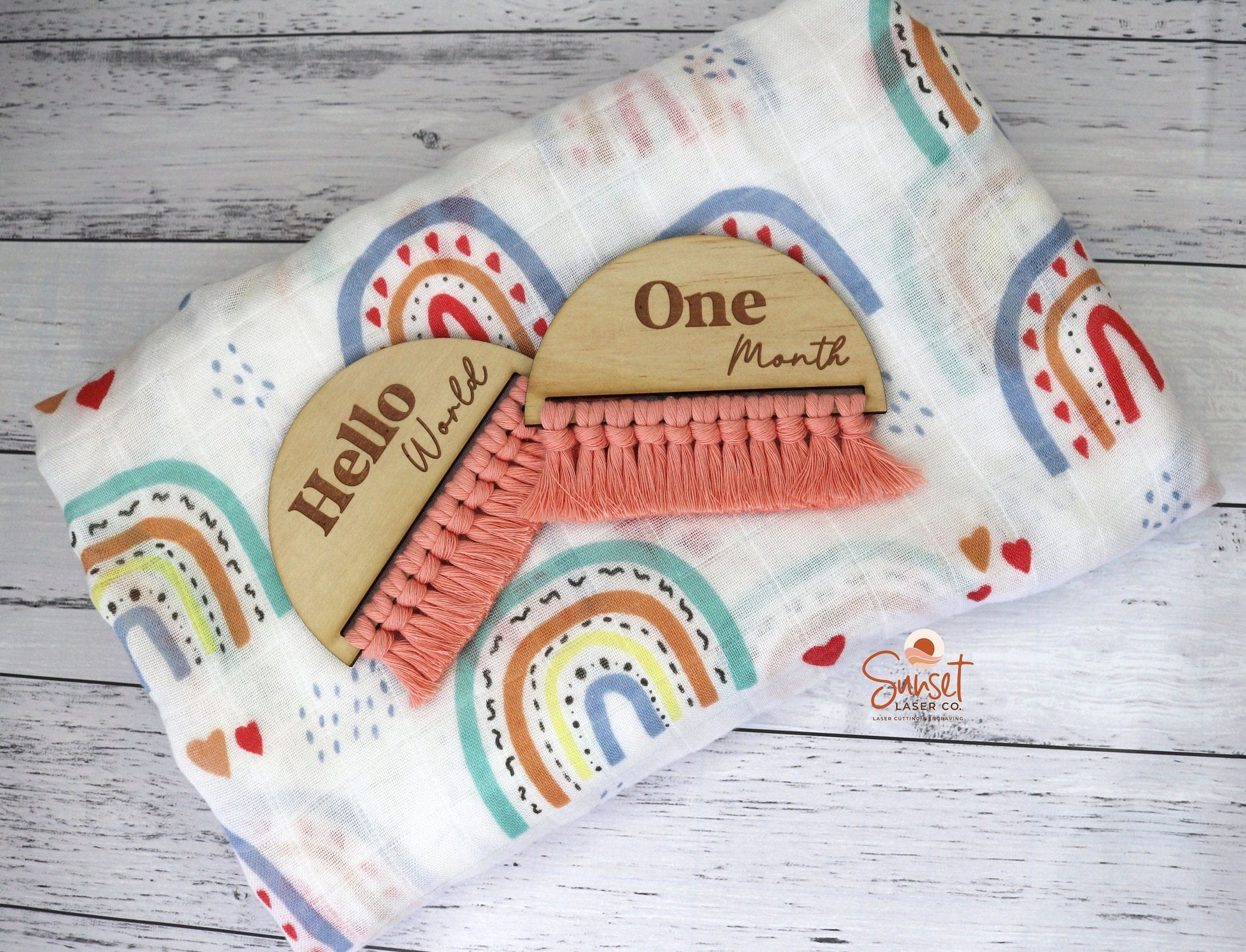 Macrame Baby Milestone Discs - Full Set