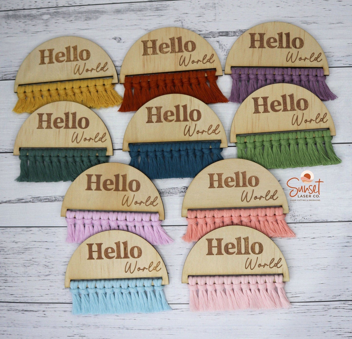 Macrame Baby Milestone Discs - Full Set