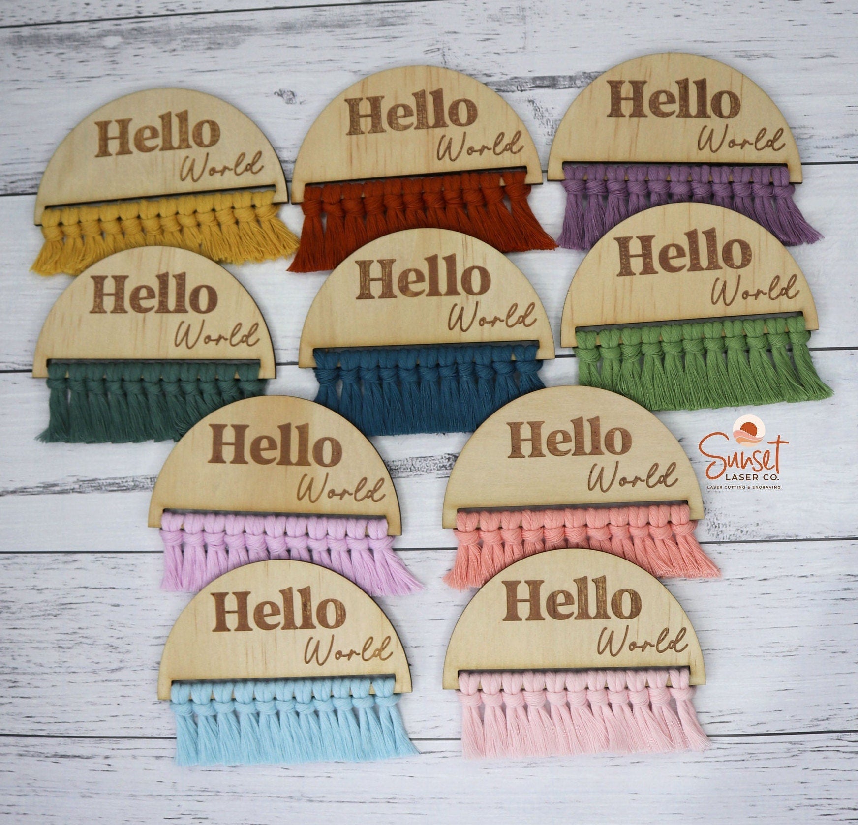 Macrame Baby Milestone Discs - Full Set