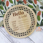 Rattan Baby Announcement Plaque - Round