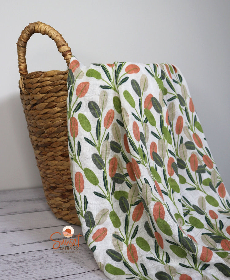 Bamboo Cotton Baby Swaddle Wrap - Olive Leaf