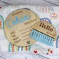 Baby Name Announcement Plaque with matching hello world sign 