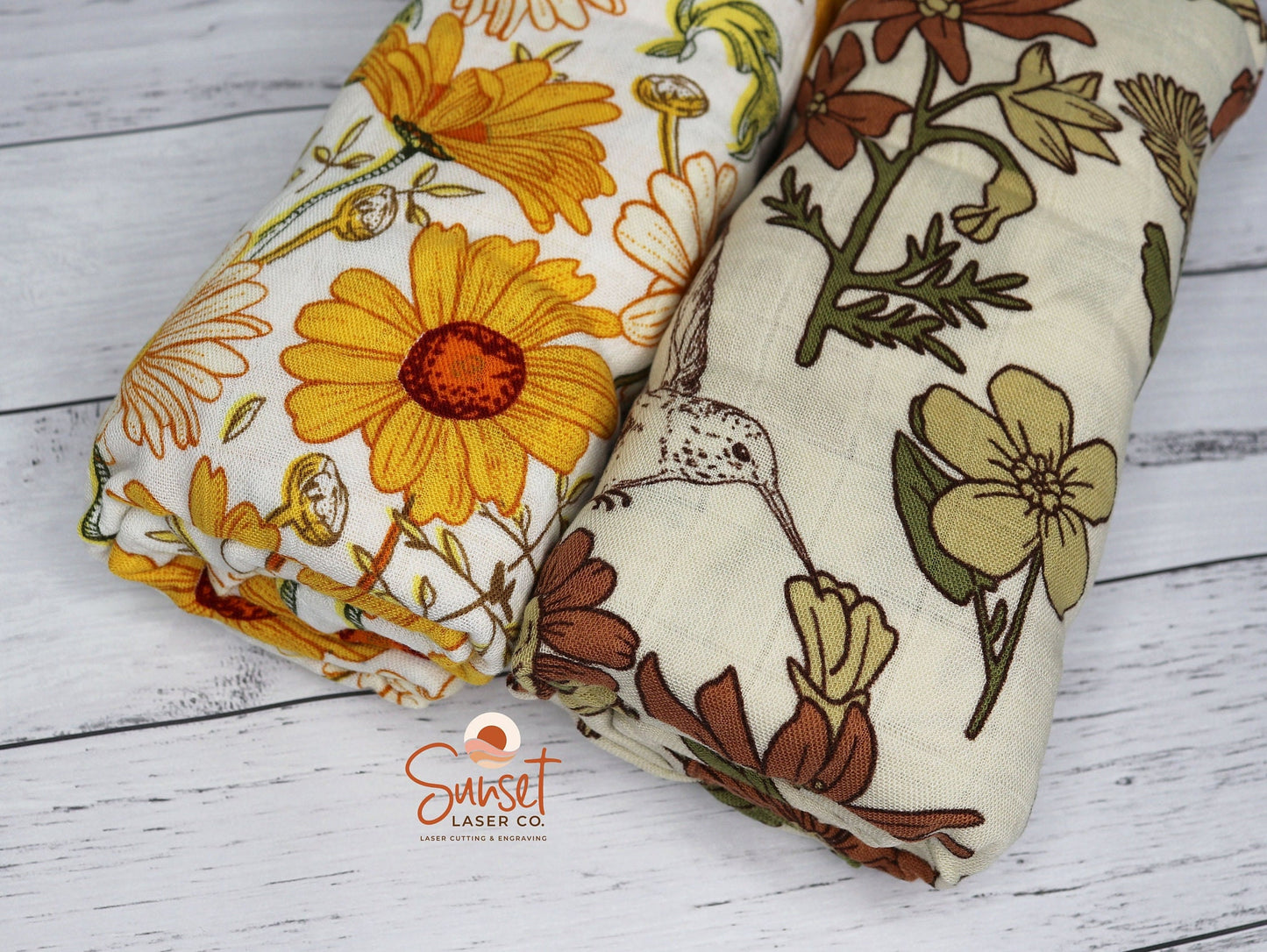 Bamboo Cotton Baby Swaddle Wrap - Floral Bird