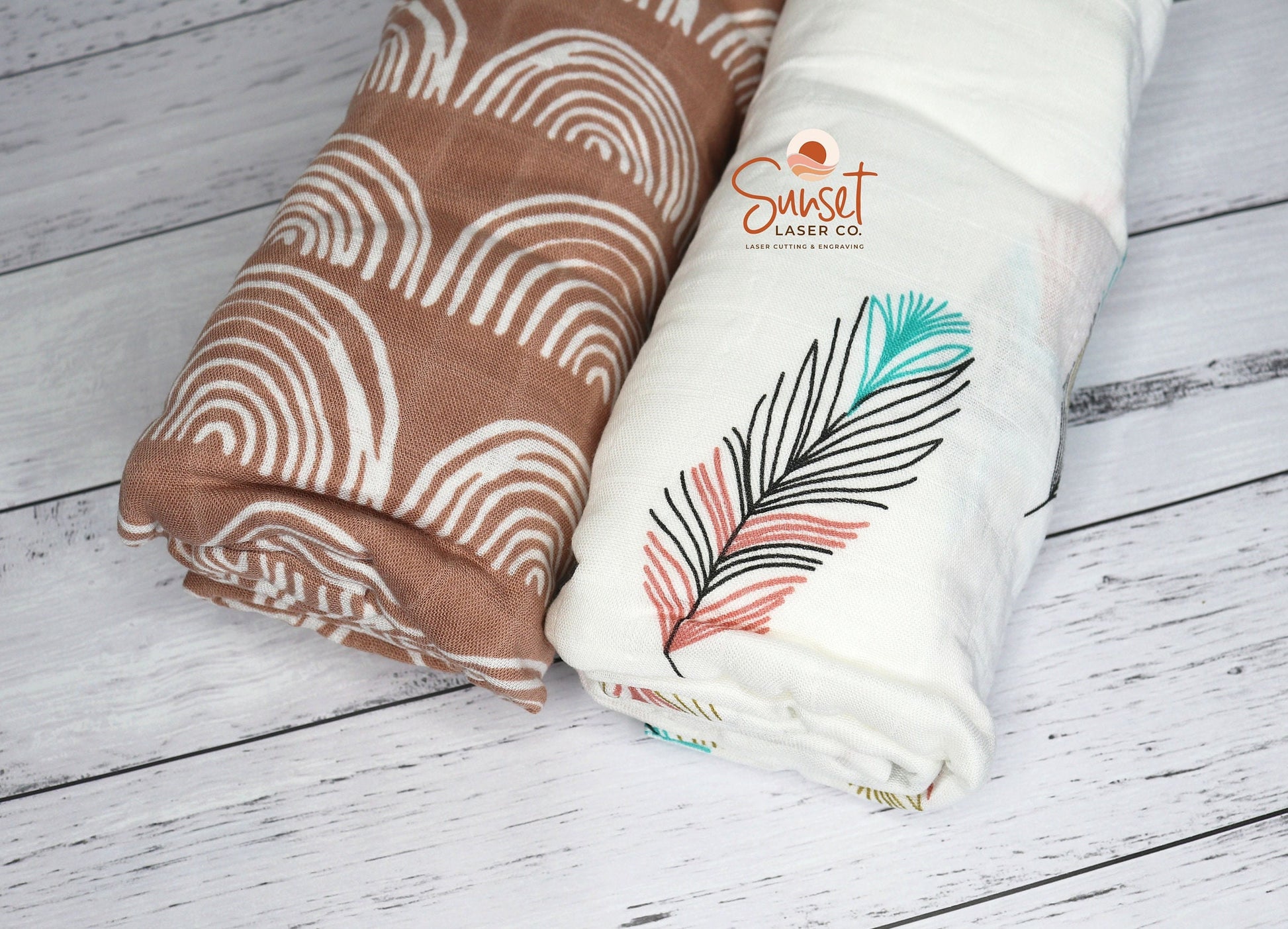 Bamboo Cotton Baby Swaddle Wrap - Blush Arches