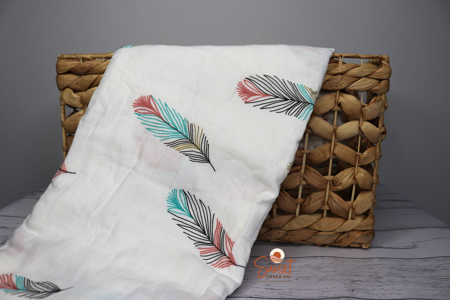 Bamboo Cotton Baby Swaddle Wrap - Feather