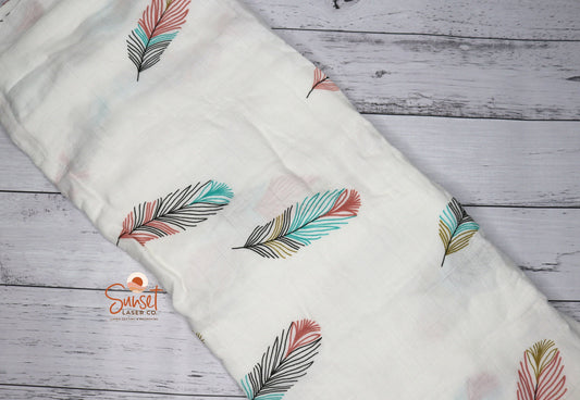 Bamboo Cotton Baby Swaddle Wrap - Feather