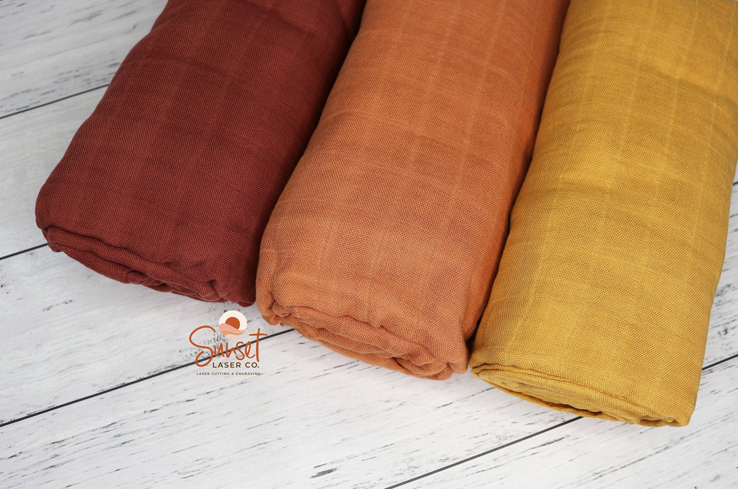 Bamboo Cotton Baby Muslin Wrap - Rust