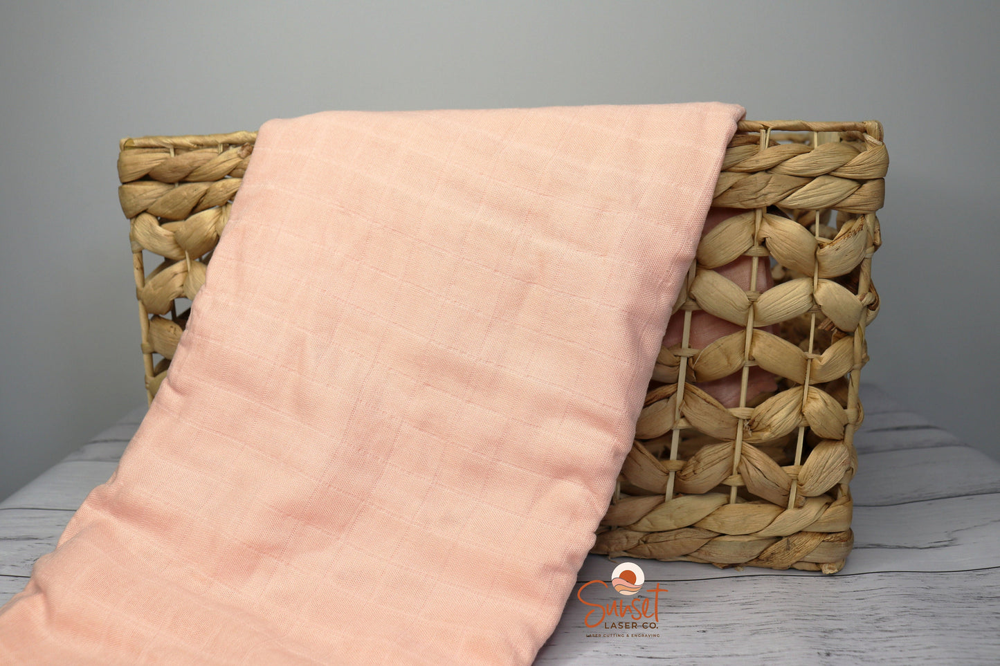 Peach Bamboo Cotton Muslin Wrap