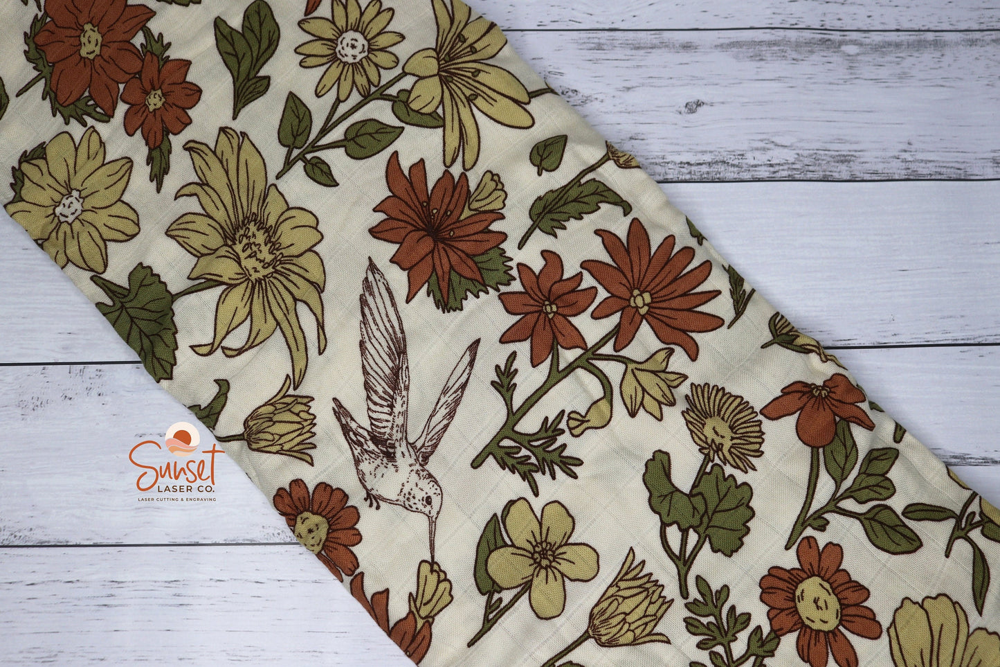 Bamboo Cotton Baby Swaddle Wrap - Floral Bird