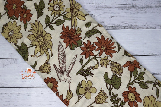 Bamboo Cotton Baby Swaddle Wrap - Floral Bird