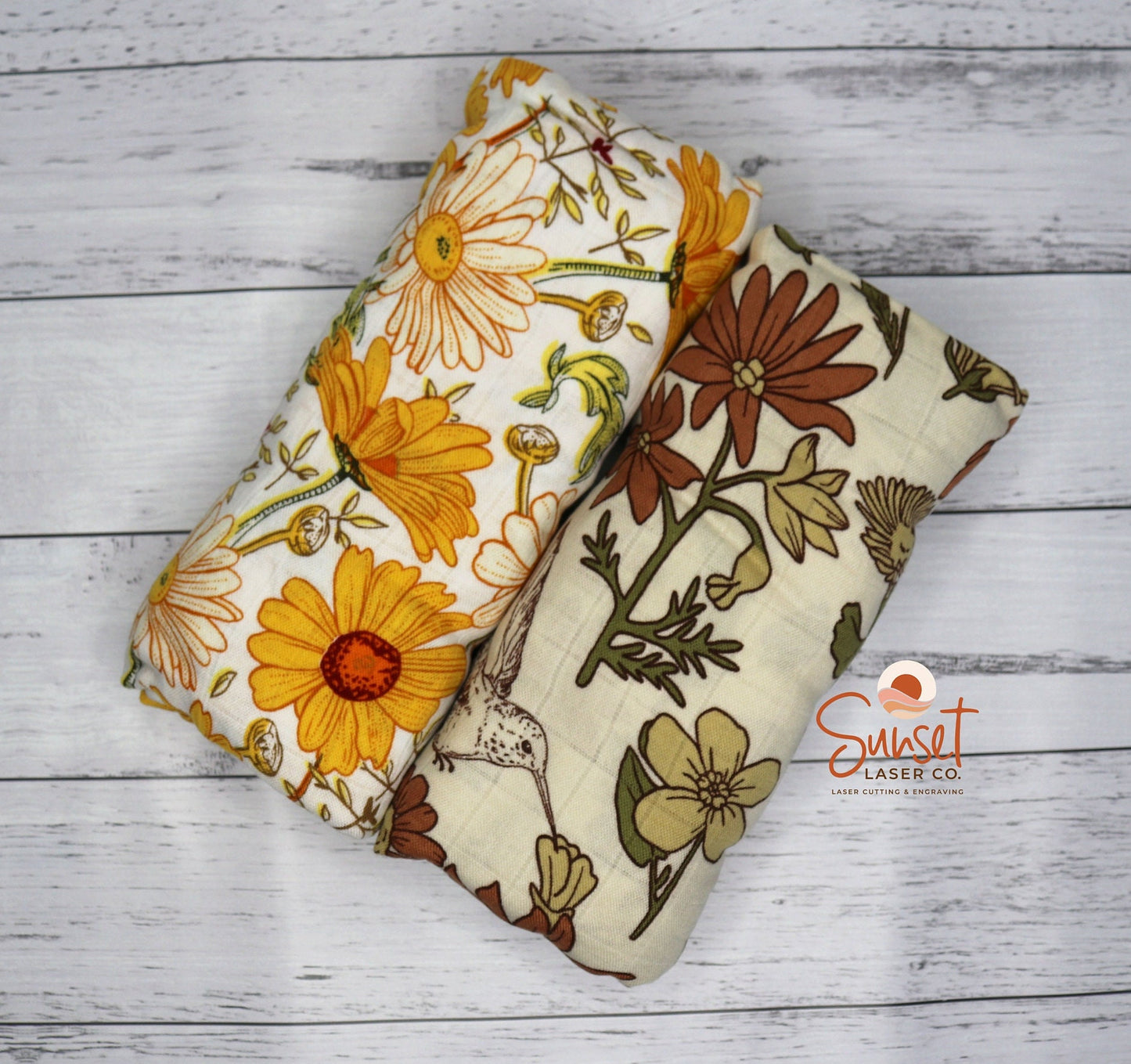 Bamboo Cotton Baby Swaddle Wrap - Floral Bird