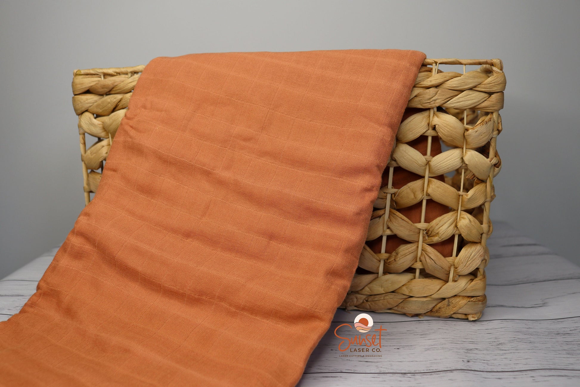 Orange Bamboo Cotton Baby Muslin Wrap