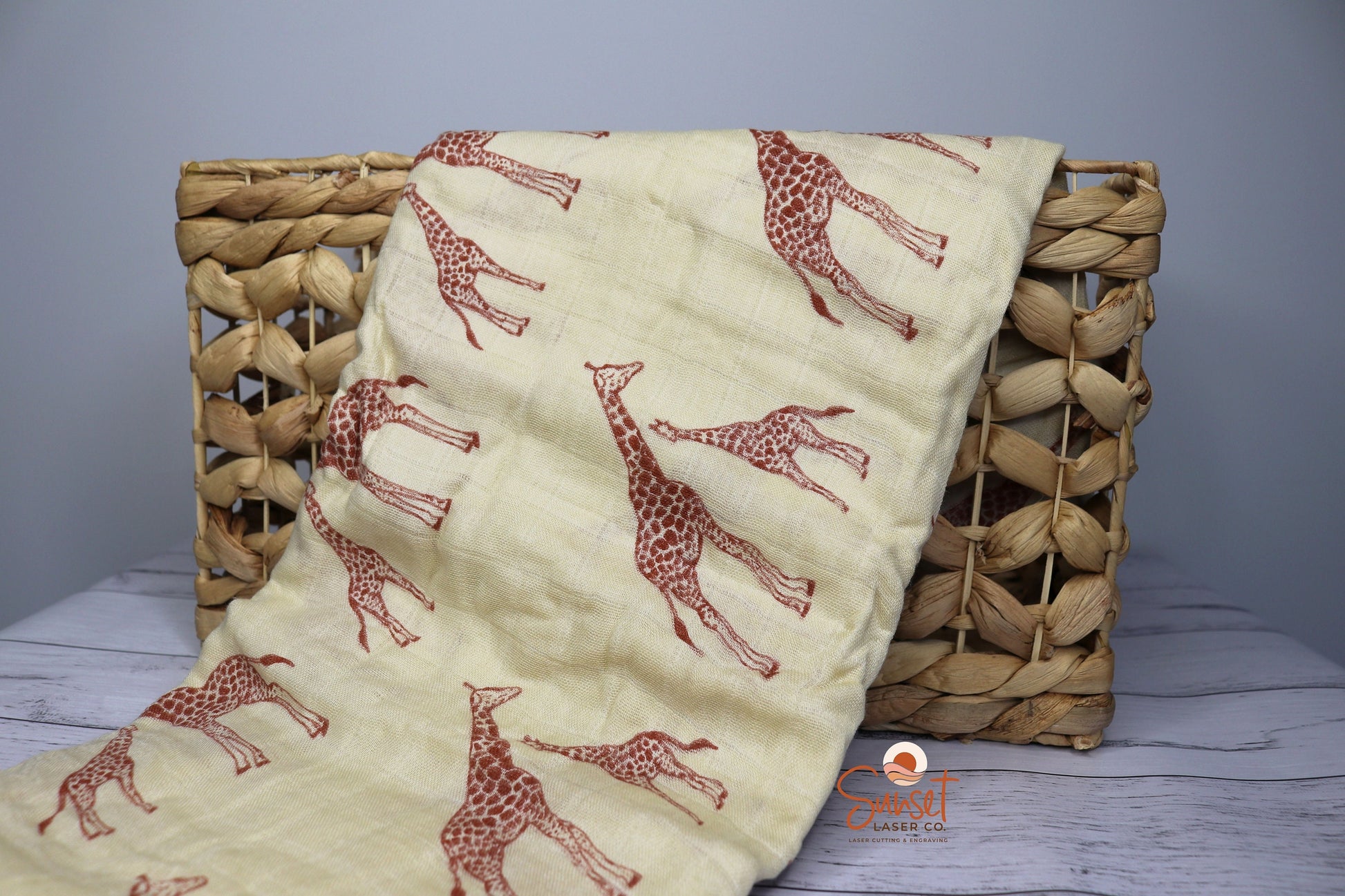 Bamboo Cotton Baby Swaddle Wrap - Giraffe