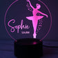 Engraved ballerina night light with personalised name

