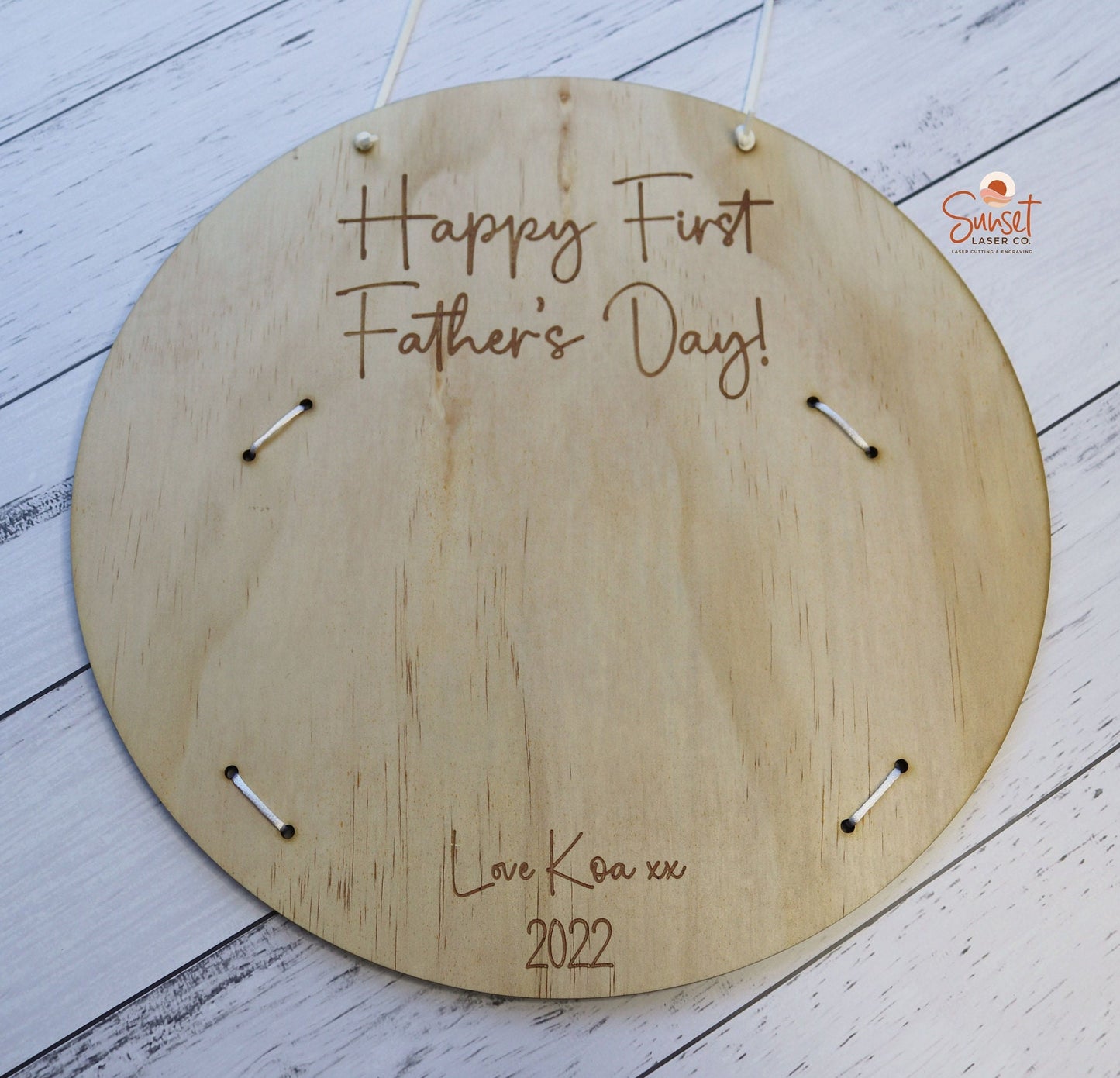 Round Fathers Day Photo Sign