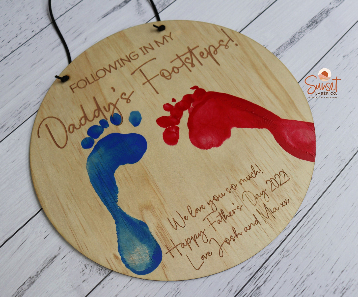 Fathers Day Personalised Foot Print Sign