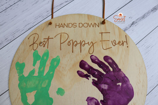 Fathers Day Personalised Hand Print Sign