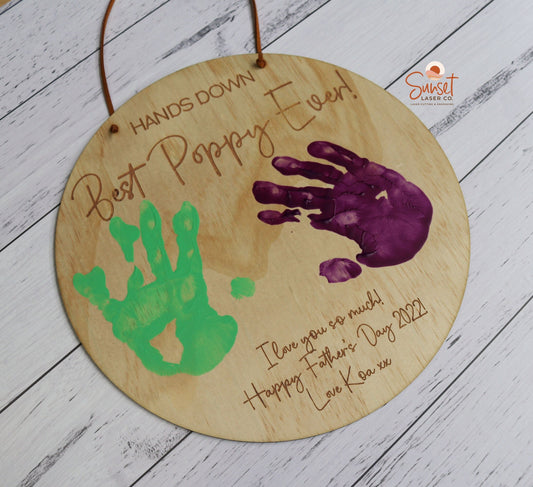 Fathers Day Personalised Hand Print Sign