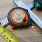 Gift for the handyman – engraved tape measure with rubber grip

