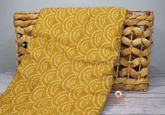 Bamboo Cotton Baby Muslin Wrap - Mustard & Rust Designs Mustard Arches