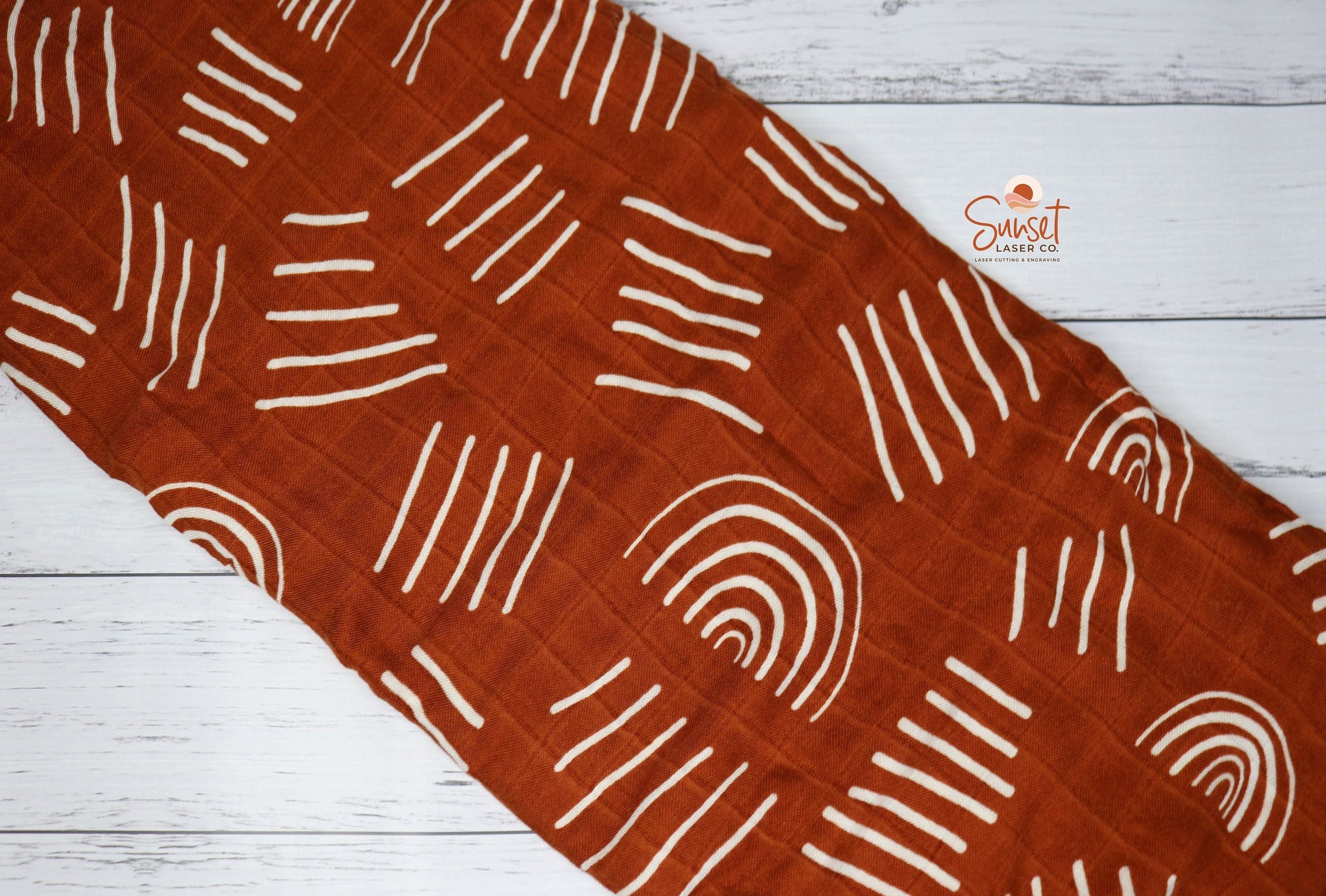 Bamboo Cotton Baby Muslin Wrap - Mustard & Rust Designs