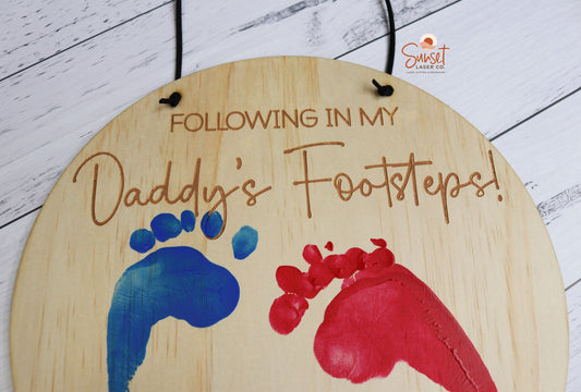 Fathers Day Personalised Foot Print Sign