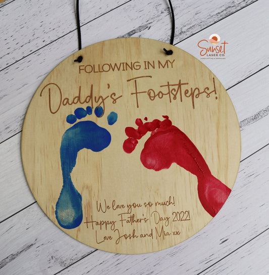 Fathers Day Personalised Foot Print Sign