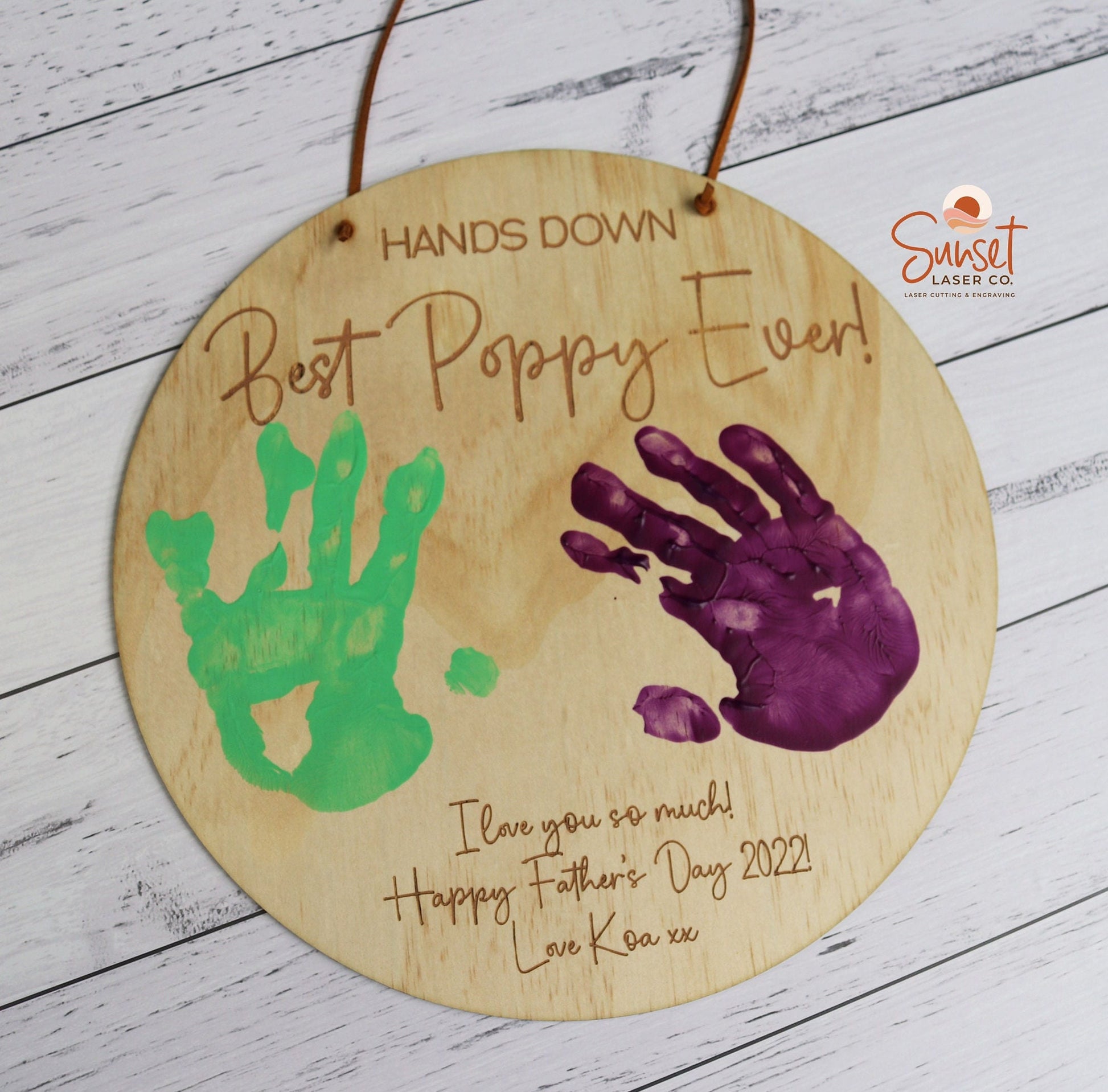 Fathers Day Personalised Hand Print Sign