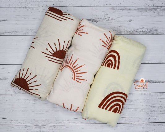 Bamboo Cotton Baby Muslin Wrap - Suns & Arches
